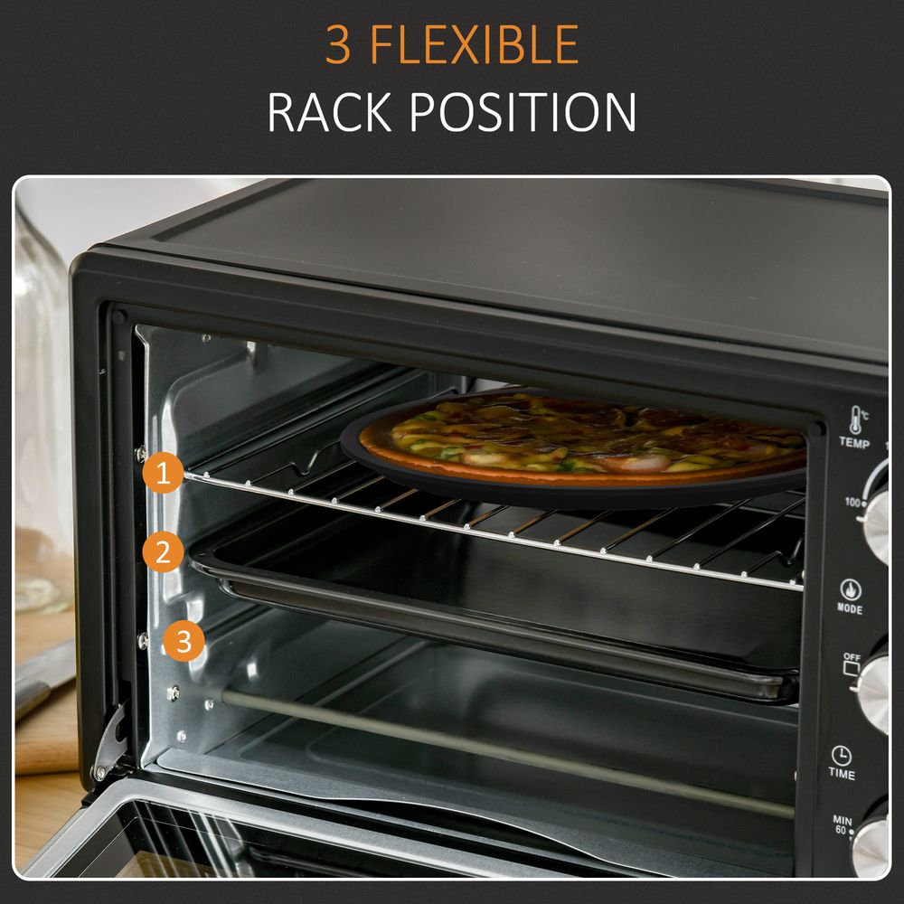 21L Mini Oven, Grill, Toaster Timer, Baking Tray & Wire Rack - 1400W