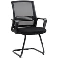 Meeting Office Chair, Mesh Reception Chair with Sled Base, Black