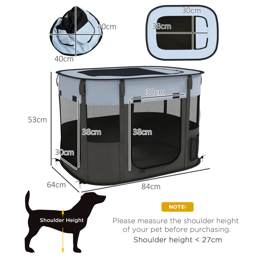 Portable Dog Pen - Puppies, Rabbits, Kittens, Guinea - Grey