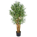 125cm Realistic Artificial Olive Tree in Black Plastic Pot