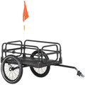 Bike Trailer Wagon with Suspension, 2 Wheels - Durable, Foldable, Black