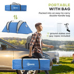 2 Bedroom Camping Tent with Living Area, 3000mm Waterproof