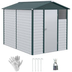 9x6 Galvanized Metal Garden Shed - Secure & Spacious Storage Solution for Backyard & Patio