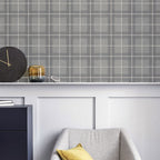 Heritage Check Grey/Silver Scarf