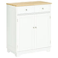 Kitchen Floor Cabinet Side Storage Cupboard Multi-use Sideboard Table with Solid Wood Top, Adjustable Shelf,Drawer for Dining Room, Living Room,Hallway