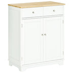 Kitchen Floor Cabinet Side Storage Cupboard Multi-use Sideboard Table with Solid Wood Top, Adjustable Shelf,Drawer for Dining Room, Living Room,Hallway