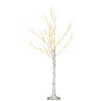 4ft Artificial White Birch Tree Light 72 Warm White Pre-Lit LED Light