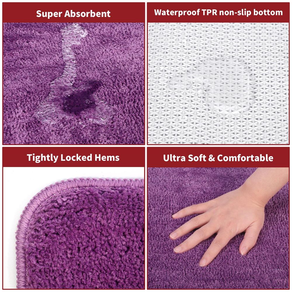 Luxury Purple Bath Mat - 60x90cm - Ultra Soft & Fluffy