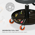 Adjustable Mechanic Stool with Tool Tray & Wheels: The Workshop Companion!