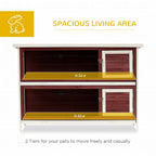 54" Two Floor Wooden Rabbit Hutch Small Pet Animal House Cage for Indoor and Outdoor