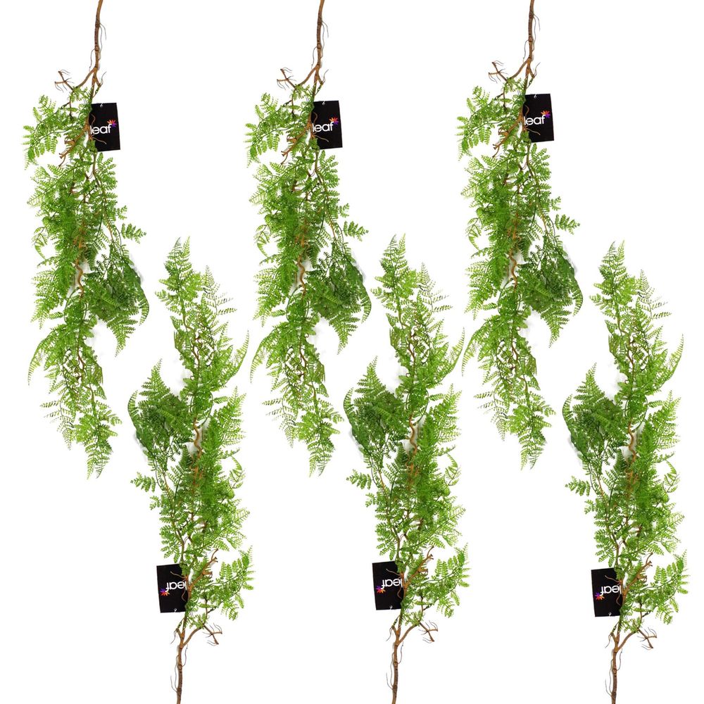 100cm Dark Green Artificial Hanging Fern - Pack of 6