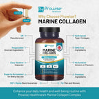 Marine Collagen with Hyaluronic Acid 1100mg | 90 Collagen Capsules High Strength for Women & Men | Vitamins C, E, B2, Biotin, Copper, Zinc & Iodine | Collagen Supplements Made in The UK
