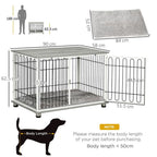 Dog Crate Furniture End Table w/ Soft Washable Cushion, Lockable Door with Multifunctional Detail