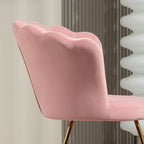 Accent Chair, Velvet Armchair with Lotus Backrest, Steel Legs