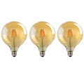 3 Pack E27 LED Edison Dimmable Vintage Amber Glass Warm white 2700K Light Bulbs in White