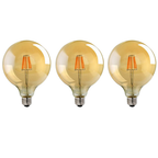 3 Pack E27 LED Edison Dimmable Vintage Amber Glass Warm white 2700K Light Bulbs in White