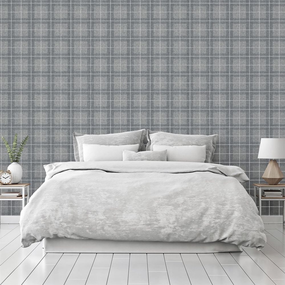 Heritage Check Grey/Silver Scarf