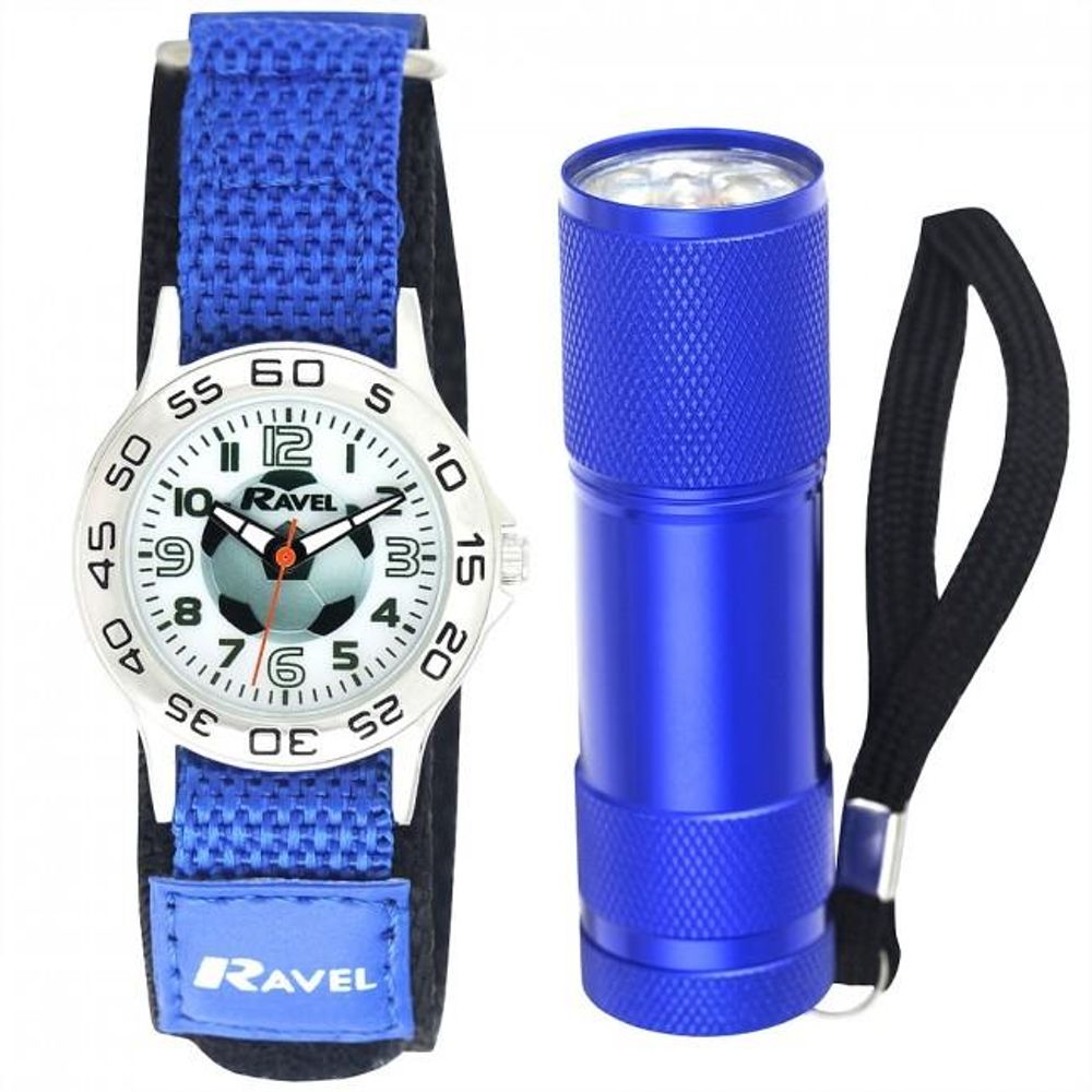 Football Kids Watch & Torch: Gift Set for Young Boys, Easy-to-Use, Finely Finished