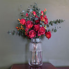 Stunning 29cm Clear Glass Diamond Vase - Perfect for All Flowers - Hand Finished