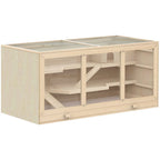 Wooden Large Hamster Cage Syrian Hamster Mouse Rats Mice Rodent Small Animals Hutch Exercise Play House Pen 115L x 57W x 55H(cm)