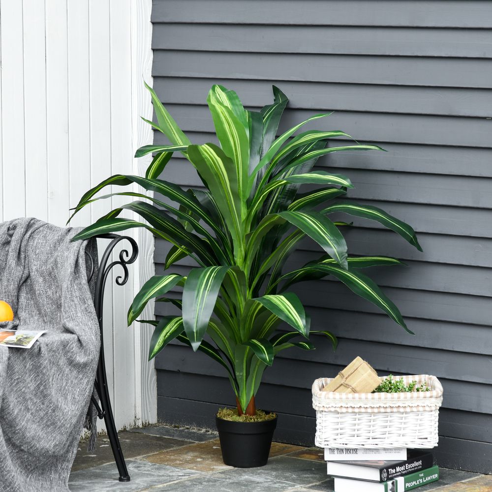 110cm/3.6FT Artificial Dracaena Tree Decorative Plant 40 Leaves