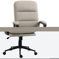 PU Leather Office Chair for Home with Arm, Adjustable Height, Grey