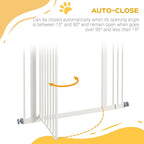 Adjustable Metal Pet Gate - Keep Pets Safe - Auto-Close Door - White