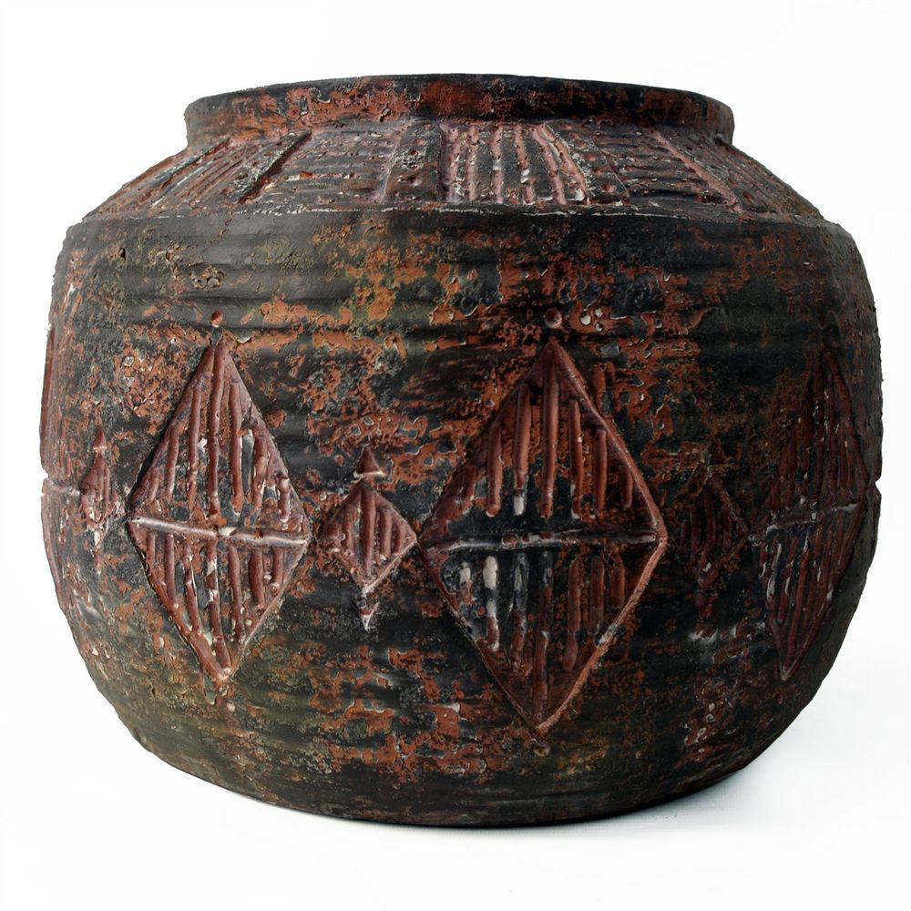 27cm x 36cm Aztec Diamond Large Planter with Fibreglass Detail