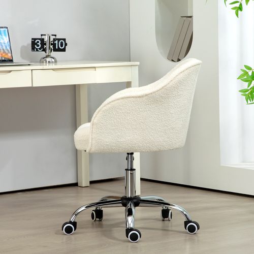 Fluffy Vanity Chair for Desk, with Height Adjustable, Wheels