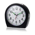 Large Art Deco Bedside/Mantel Alarm Clock - Gloss Black.3" "Professional-grade alarm clock with bold design, easy-read dial, silent sweep, snooze, and light functions