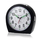 Large Art Deco Bedside/Mantel Alarm Clock - Gloss Black.3" "Professional-grade alarm clock with bold design, easy-read dial, silent sweep, snooze, and light functions