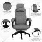 Home Office Chair Reclining Computer Chair w/ Lumbar Support Dark Grey