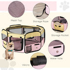 Fabric Pet Dog Cat Puppy Playpen Rabbit Guinea Play Pen in Pink Small L37 x H37cm x D90cm