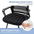 Meeting Office Chair, Mesh Reception Chair with Sled Base, Black