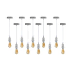 10 Pack Industrial Pendant Light Fitting, lampshade addable E27 Lamp Holder Fitting Set with PVC Cable with Contemporary Detail