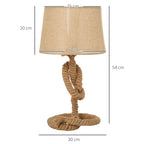 Hemp Rope Linen Shade Table Lamp Beige