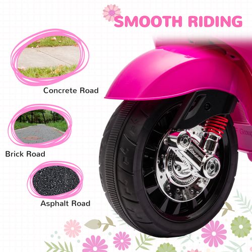 Vespa Licensed 12V Kids Electric Motorbike w/ 2 Training Wheels