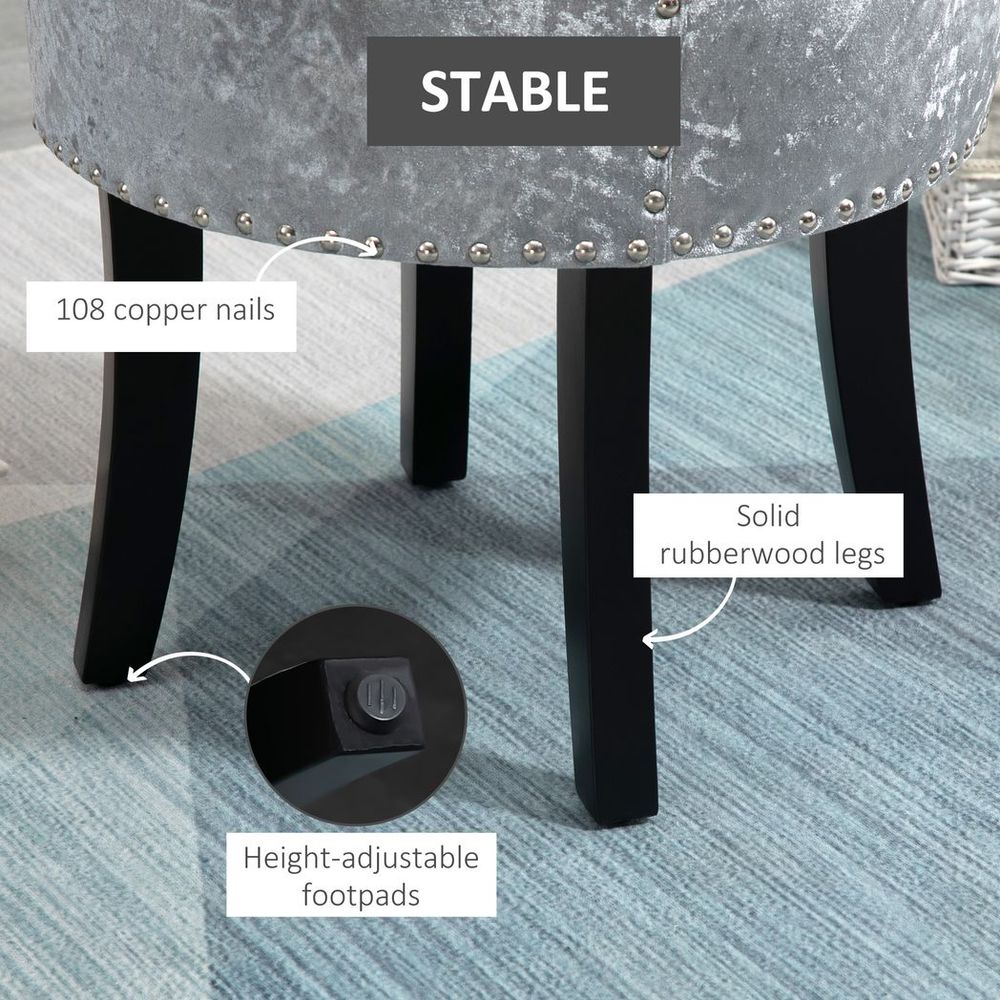 Elegant Grey Dressing Table Stool - Comfortable Seating