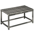 Grey Outdoor Coffee Table - Durable Rattan Top, Sturdy Steel Frame, Spacious Design, Easy Assembly