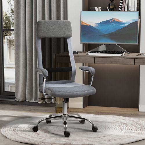 Office Chair Mesh High Back Swivel Task Home Desk Chair w/ Arm, Grey