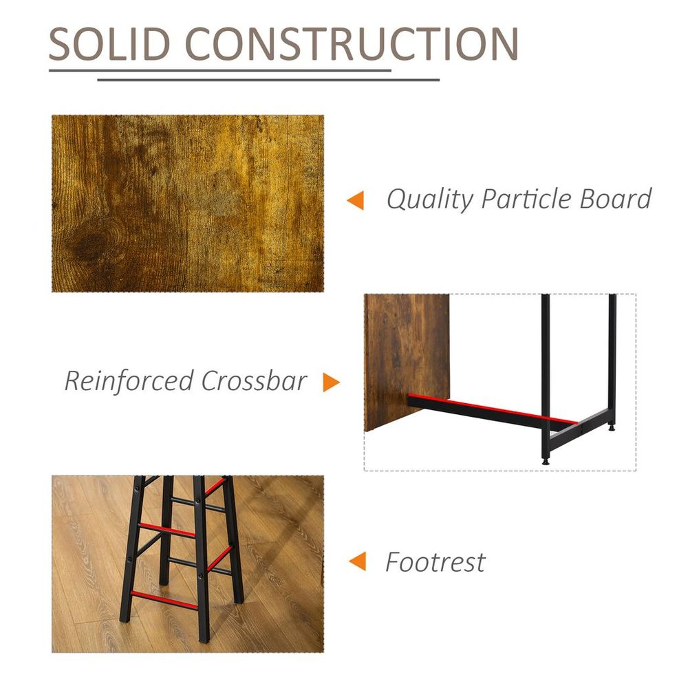 3 pc Bar Table Set: Height Table, 2 Stools w/ Storage & Footrest - for Small Spaces