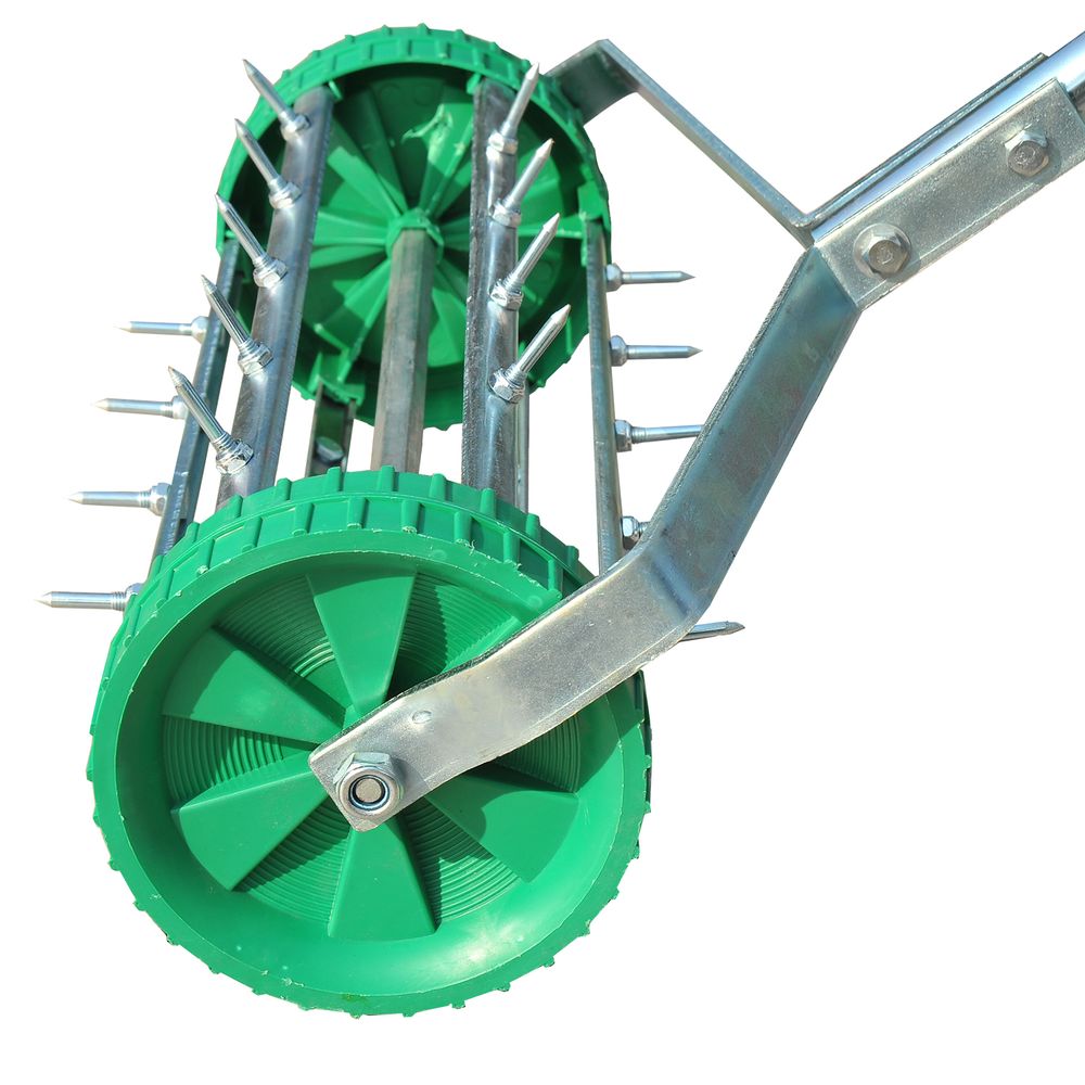 Lawn Aerator Roller-Green/Silver