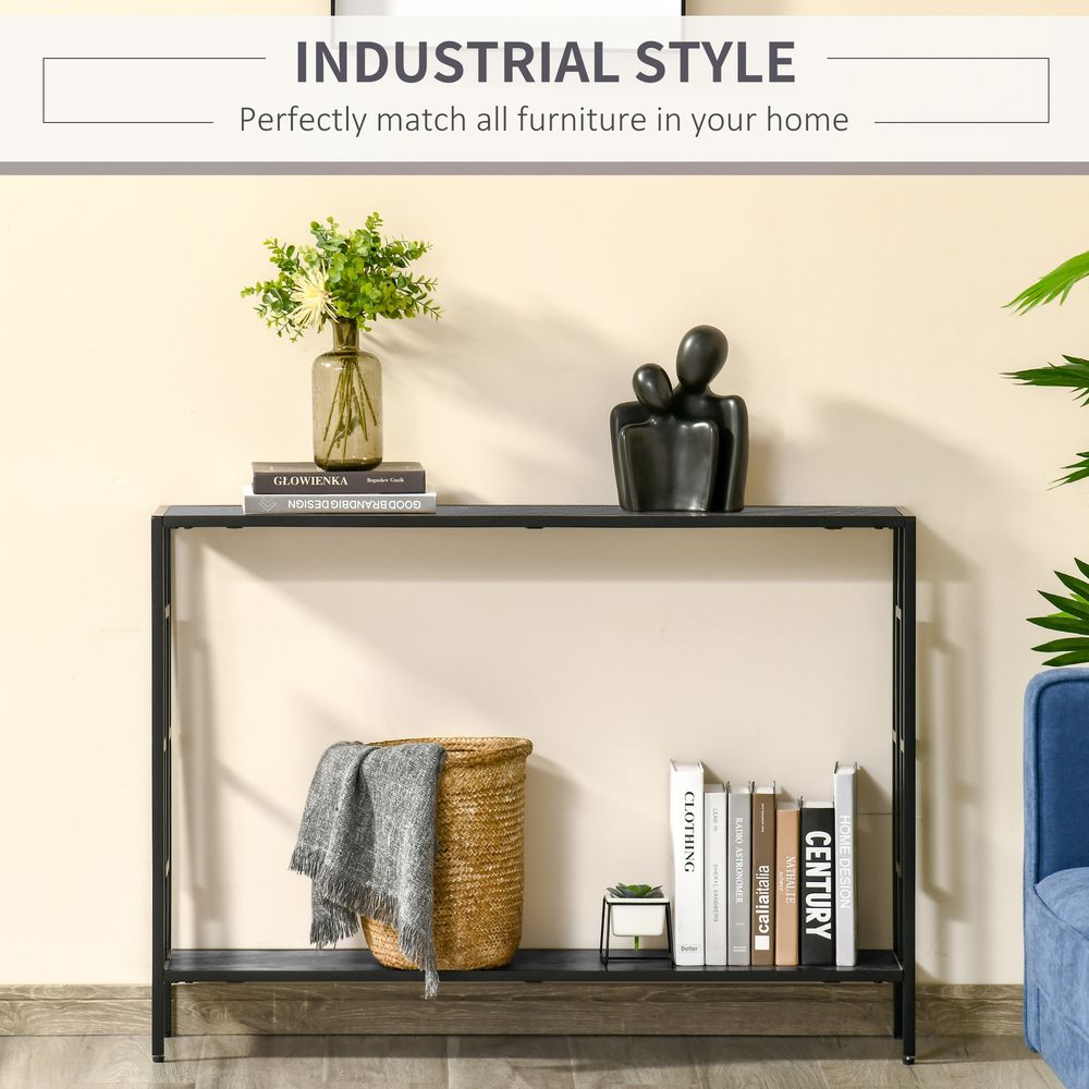 Captivating Product "Art Deco Console Table - MDF Steel Frame, 2 Shelves - 76x106cm
