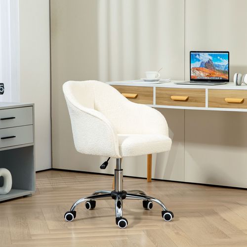 Fluffy Vanity Chair for Desk, with Height Adjustable, Wheels