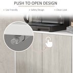 Sideboard Storage Cabinet for Living Room with Adjustable Shelves White
