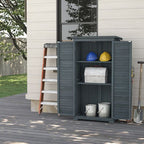 Wooden Garden Storage Shed, 3 Shelves Tool Cabinet