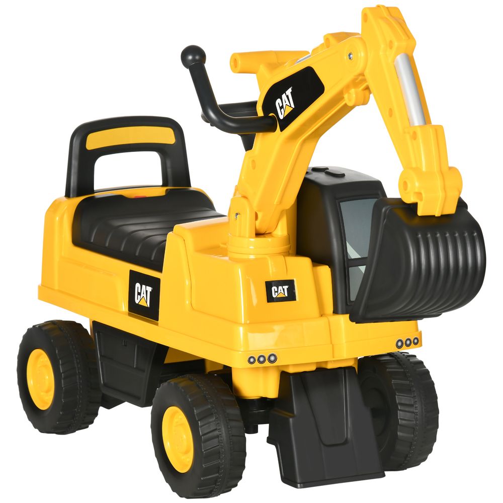 CAT Ride-On Digger w/ Controllable Shovel - Ages 1-3 - Safe & Storage Compartment