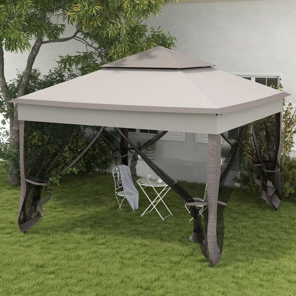 Garden Folding Tent Heavy Duty Pop Up Gazebo for Party - Light Grey