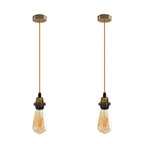 2 Pack Vintage Industrial Pendant Light,lampshade E27 UK Holder Fitting Set