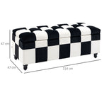 114cm Velvet Storage Ottoman: Button-tufted Footstool Box, Spacious and Stylish